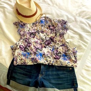 Parker Floral Ruffles blouse